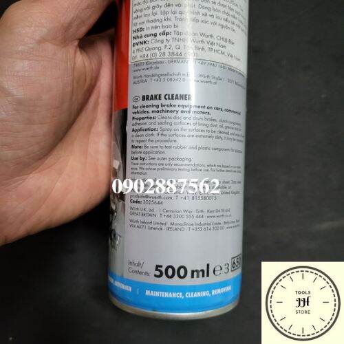 Tẩy rửa dầu mỡ thắng đĩa Wurth Brake Cleaner 500ml