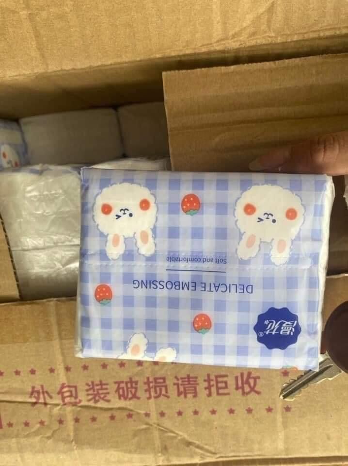 Set 10 bịch Giấy ăn thỏ tím nội địa trung