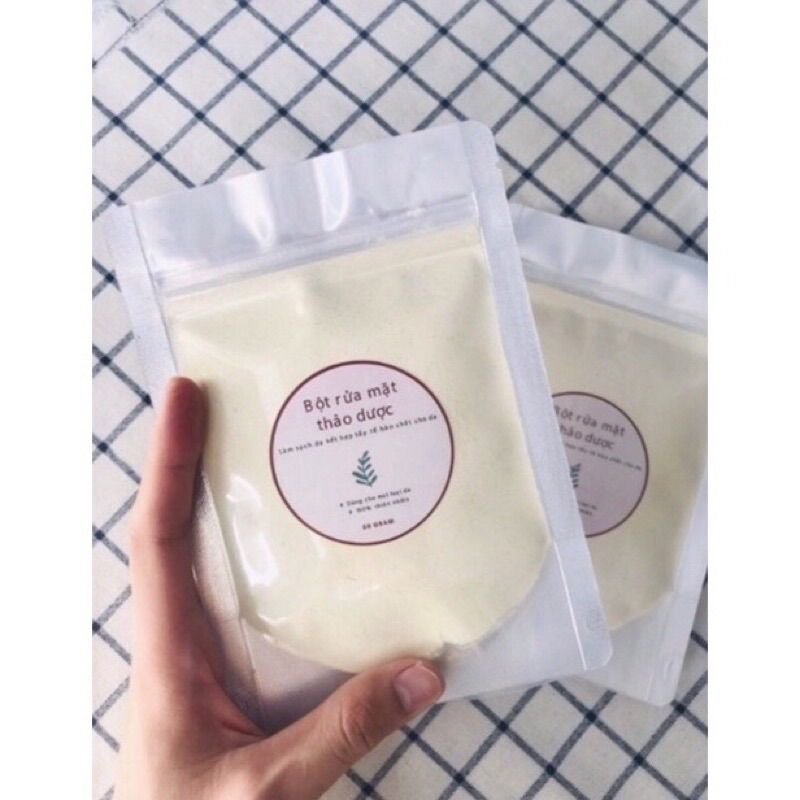 Bột rửa mặt thảo dược,kiềm dầu 50gram, handmade
