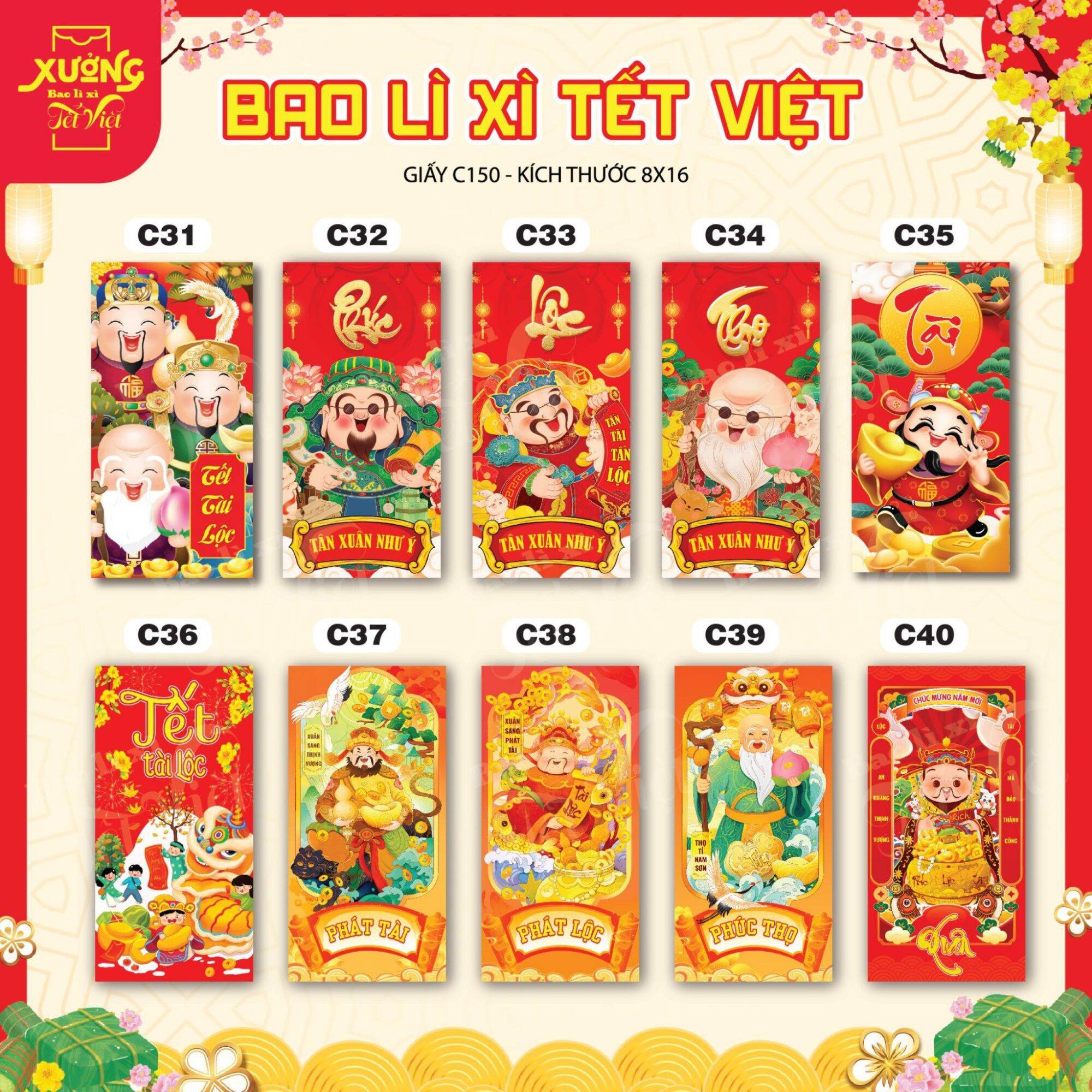Combo 1000 Bao Lì Xì Tết 2024 Giá Sỉ