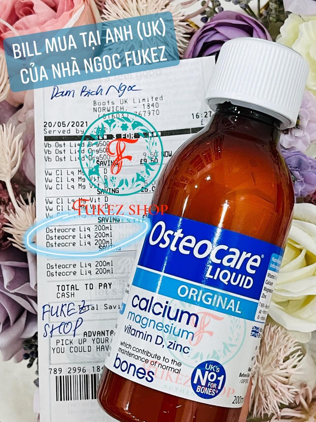 Canxi dạng nước Osteocare Liquid 200ML - Bill Anh