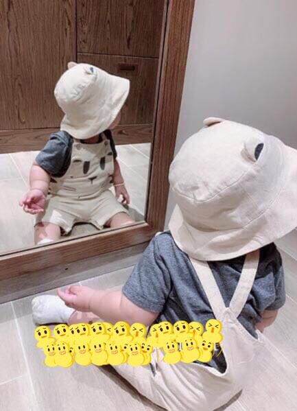 set yếm bé trai kèm mũ hm