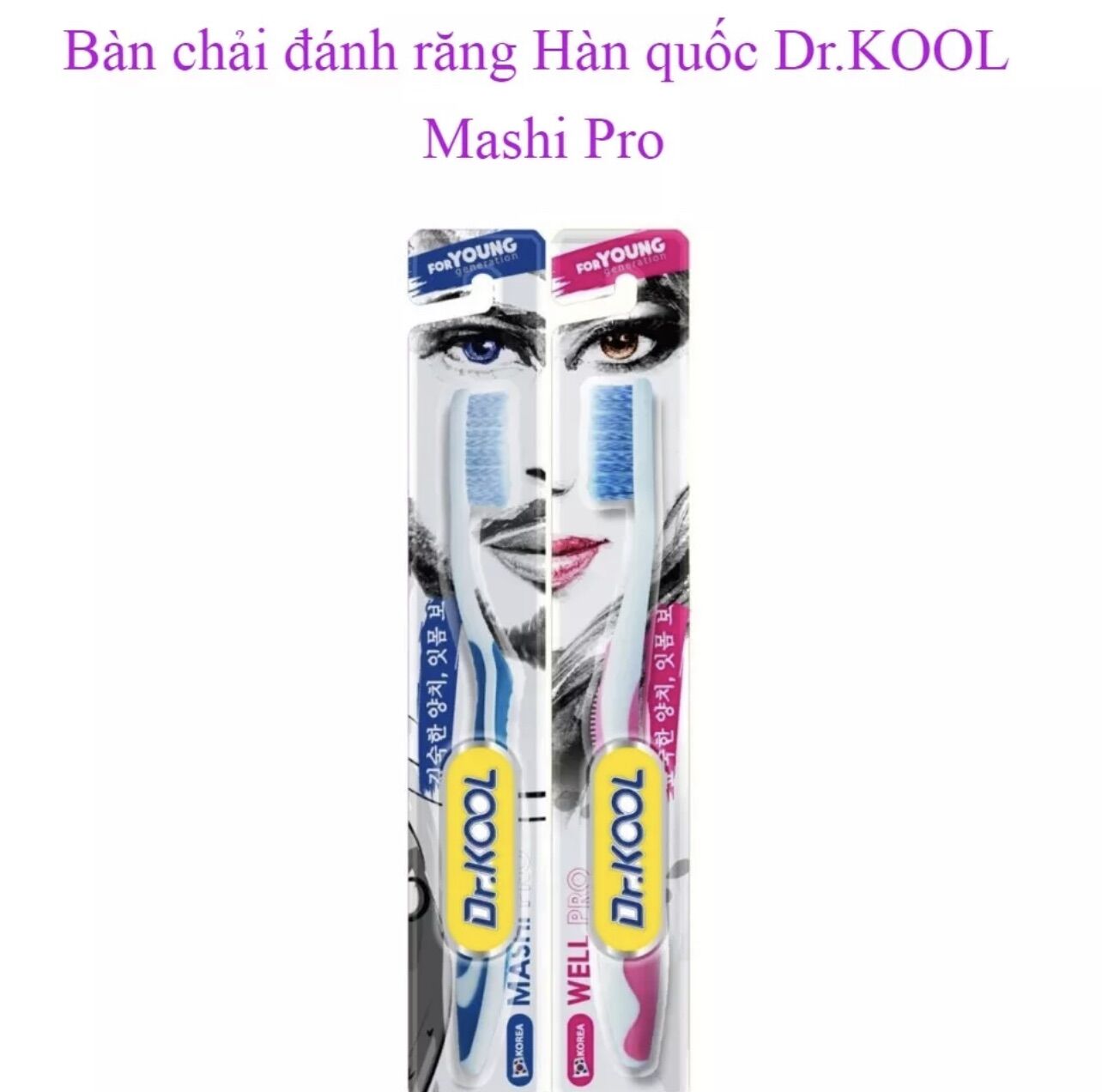 Combo 3 cây bàn chải đánh răng Dr Kool Hàn Quốc Mashi Pro