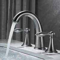 ZHENTAIYUAN | Vòi Rửa Lavabo 3 Lỗ Đồng fullWidth Nóng Lạnh