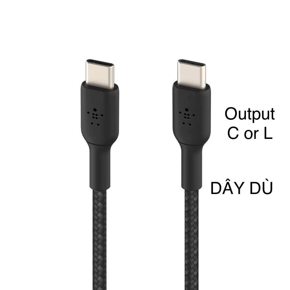 Cáp sạc nhanh Belkin bọc dù chính hãng Nobox - Bảo hành 12 tháng