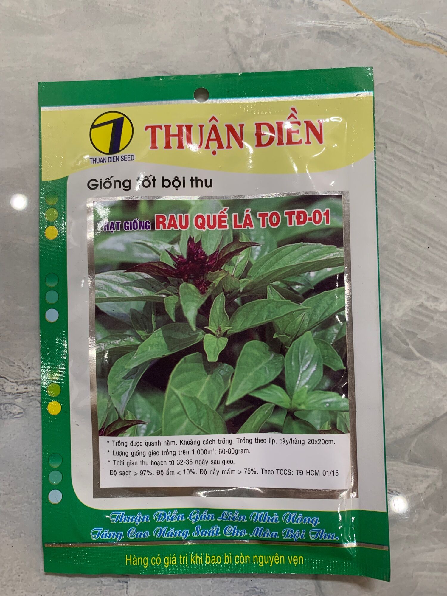 Hạt Giống Rau Quế Lá To gói 20g