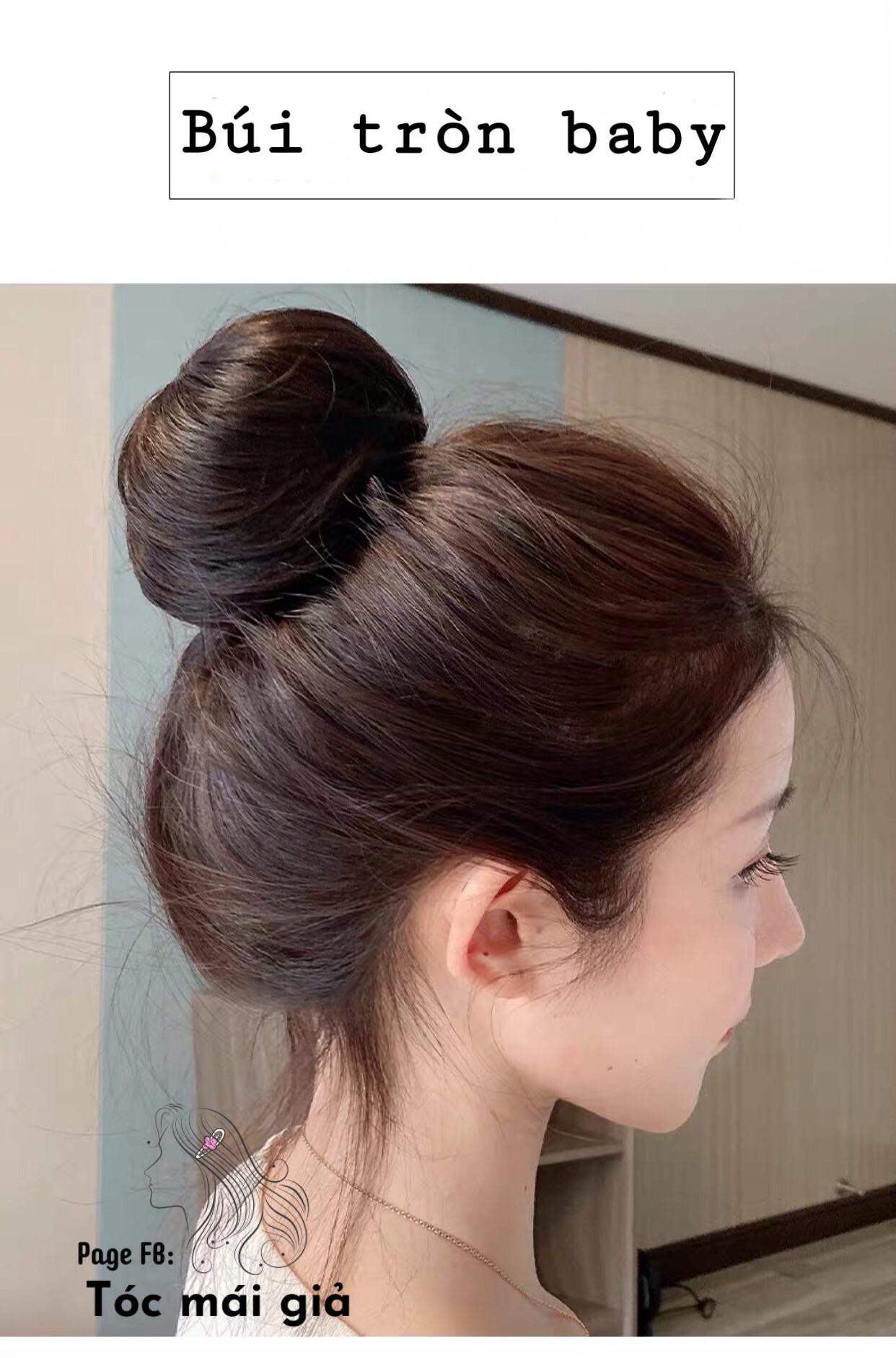 TÓC BÚI GIẢ,Búi Tóc Tròn Củ Tỏi, Tóc Búi Cao Nữ Sang Chảnh