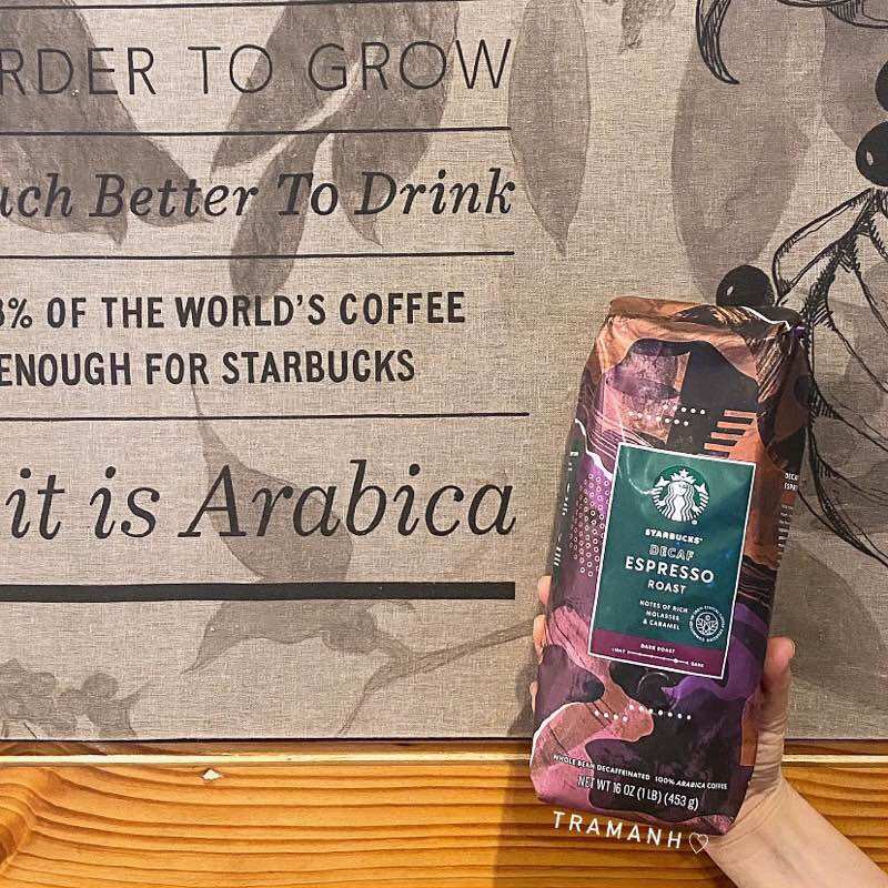 Starbucks cà phê nguyên hạt decaf espresso roast whole bean 100% arabica