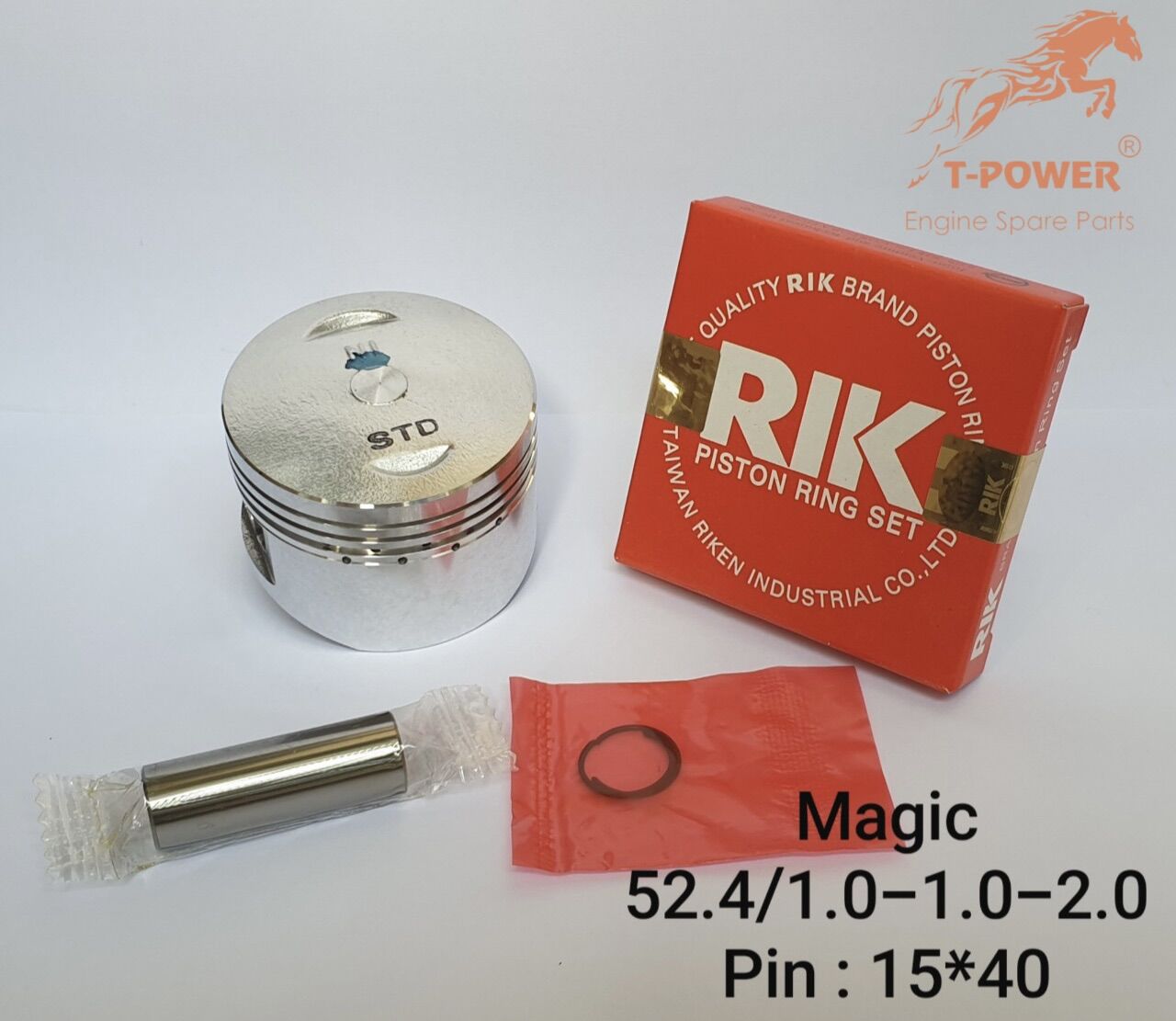 PISTON MAGIC ẮT 15 FULL BỘ (ZIN 52.4)