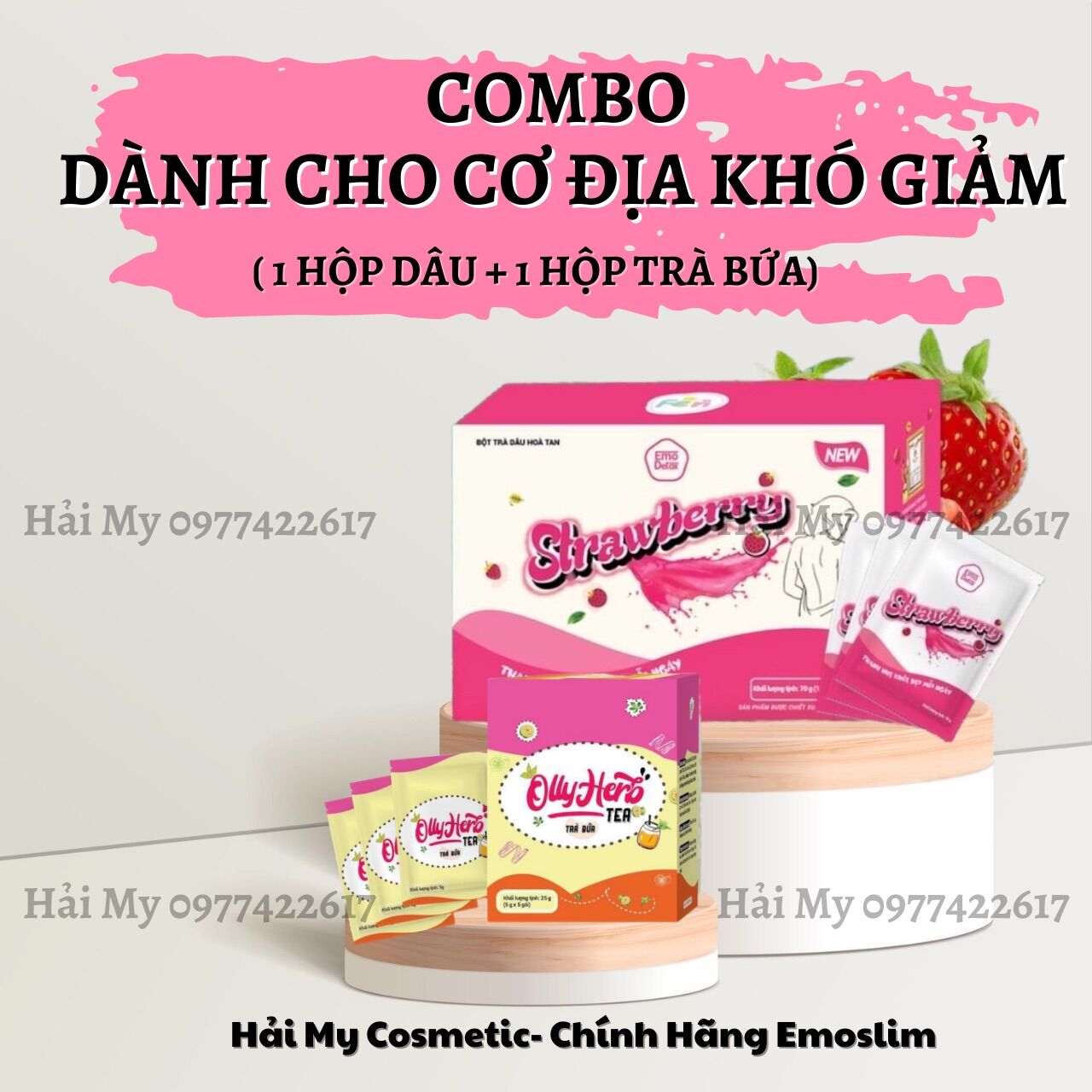 Nước trái cây vị dâu và trà bứa