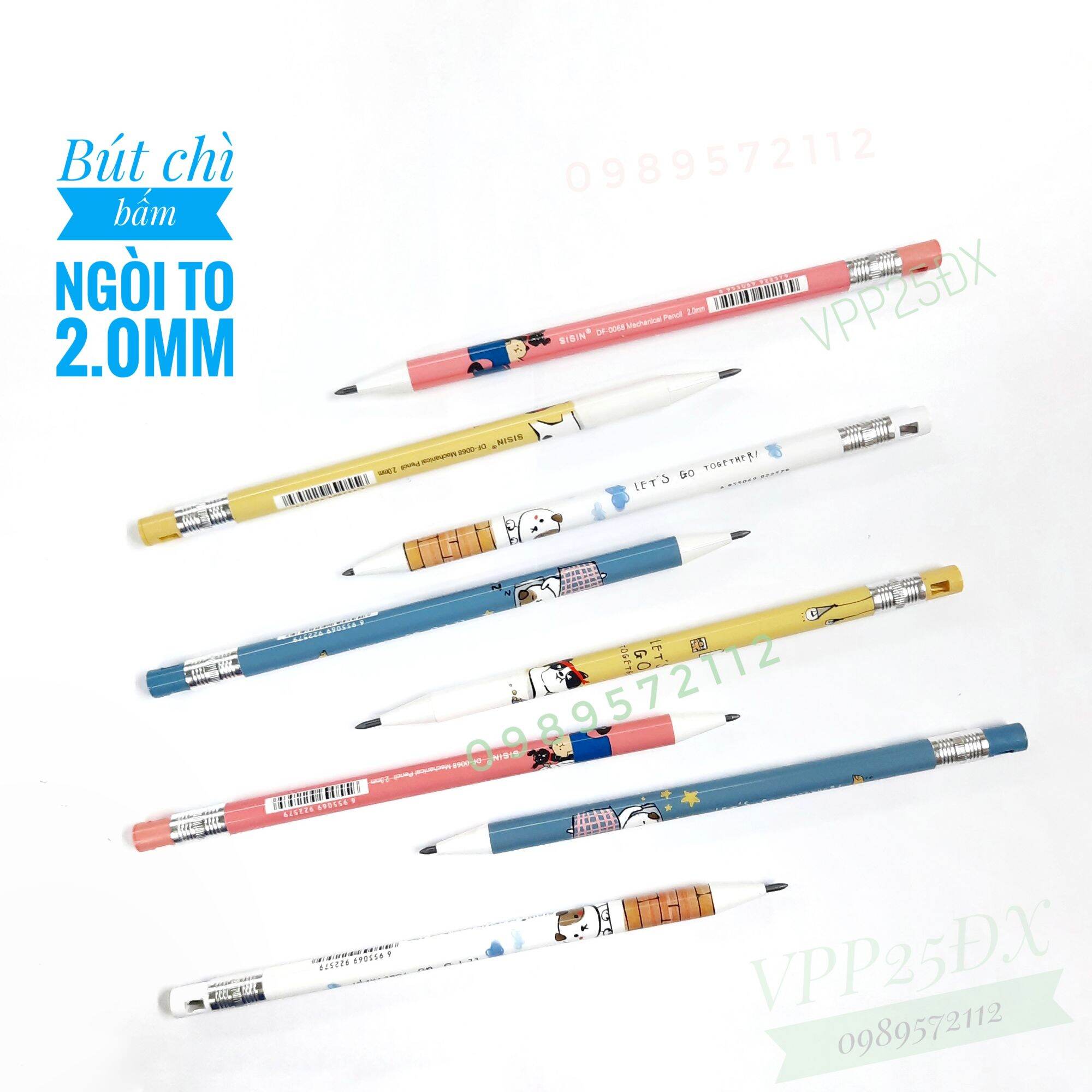 Bút chì bấm ngòi to 2.0 mm DF-0068. (1 cái)