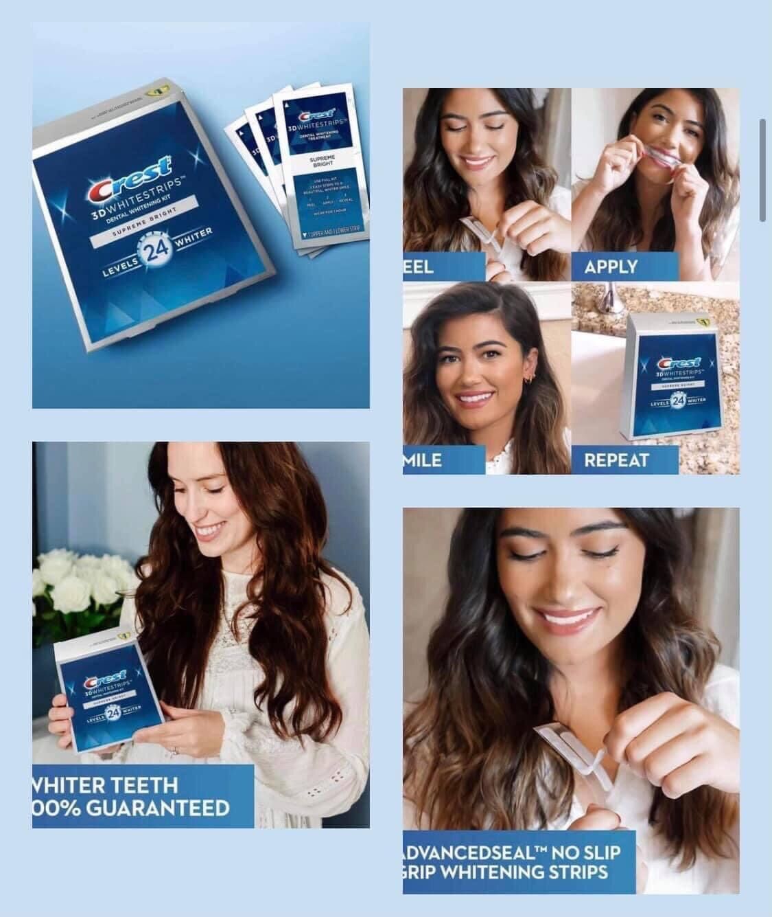 Combo 7 ngày dán trắng răng Crest Supreme Bright