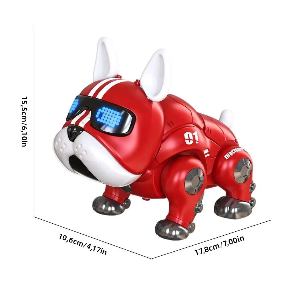 Đồ Chơi Robot Bulldog Tương Tác Thông Minh Có Đèn Dành Cho Trẻ Em Giáo Dục Sớm Bé Trai Bé Gái Khiêu Vũ Âm Nhạc Thú Cưng Điện Tử 3-12 Tuổi