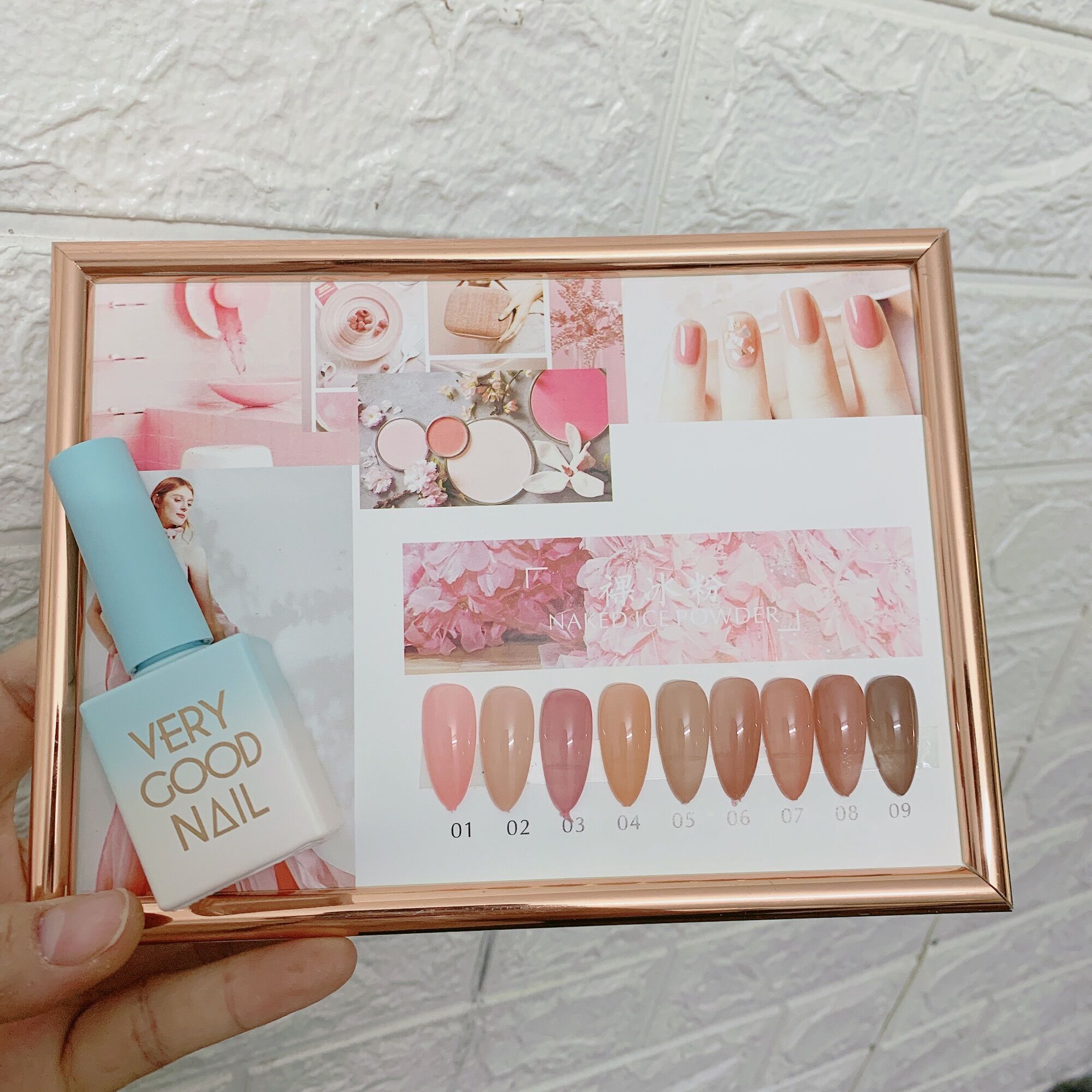 Sơn thạch very good nail 9 màu ( tặng bảng màu) (chai màu hồng)
