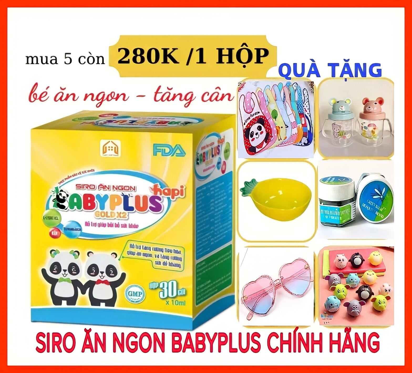[SIÊU HOT] Siro Ăn Ngon Baby Plus - Hết Biến Ăn - Hết Táo Bón - Ngủ Ngon - Tăng Cân - Tăng Sức Đề Kháng - Babyplus