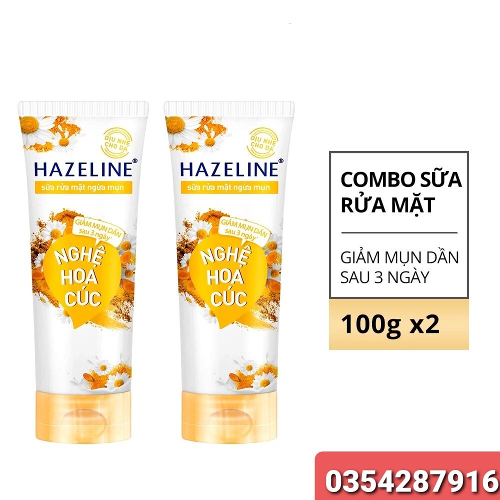 Sữa rửa mặt hazeline 100g nghệ & hoa cúc