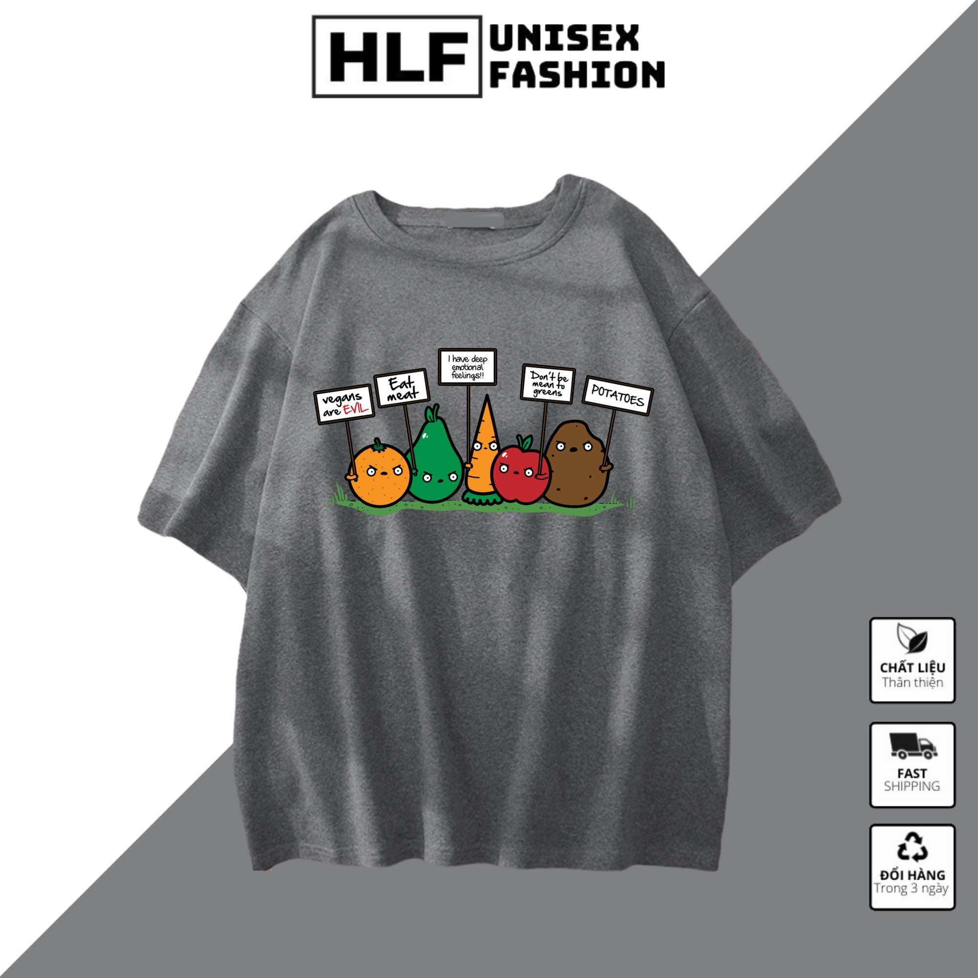 Áo Thun tay lỡ 5 khoai tây cà rốt đáng yêu kute phô mai que