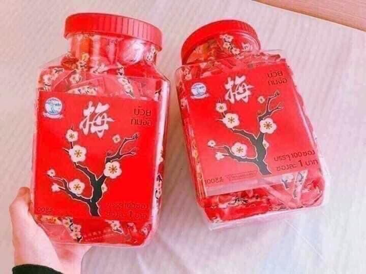 Hủ 100 gói xí muội ô mai hoa đào thái lan