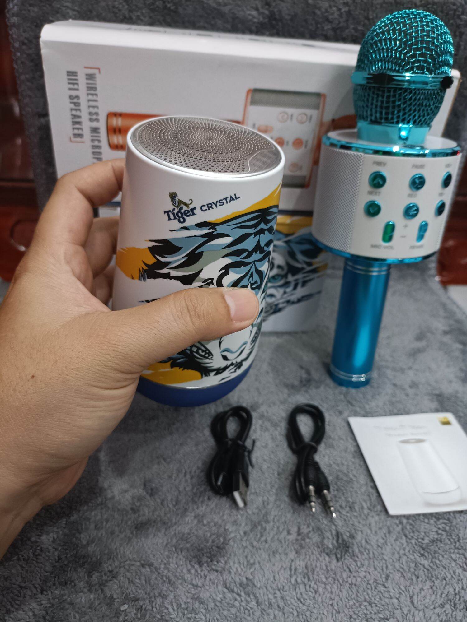 Combo loa tiger kèm mic karaoke bluetooth
