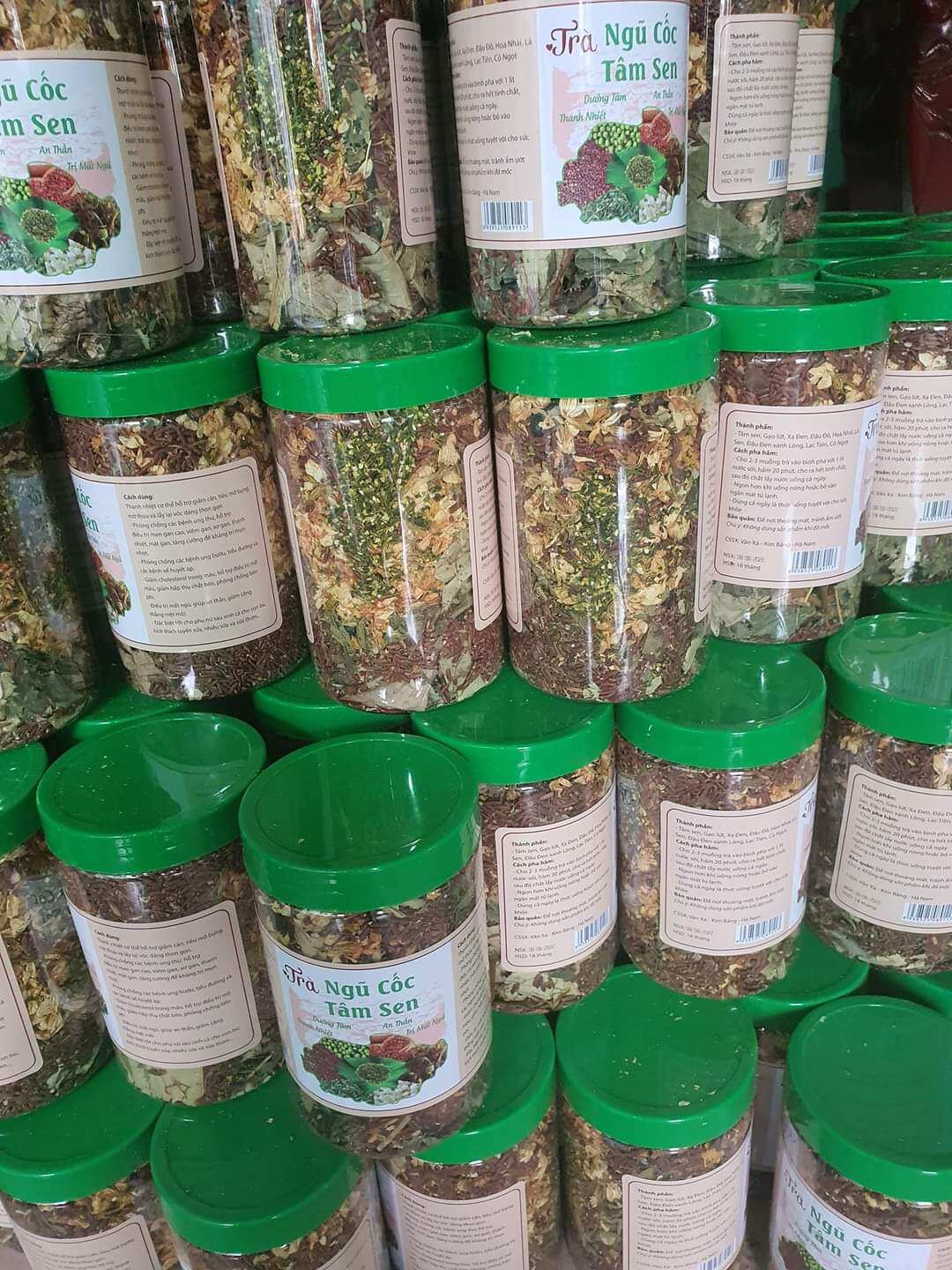 Trà  ngũ cốc  tâm sen  hộp  500g