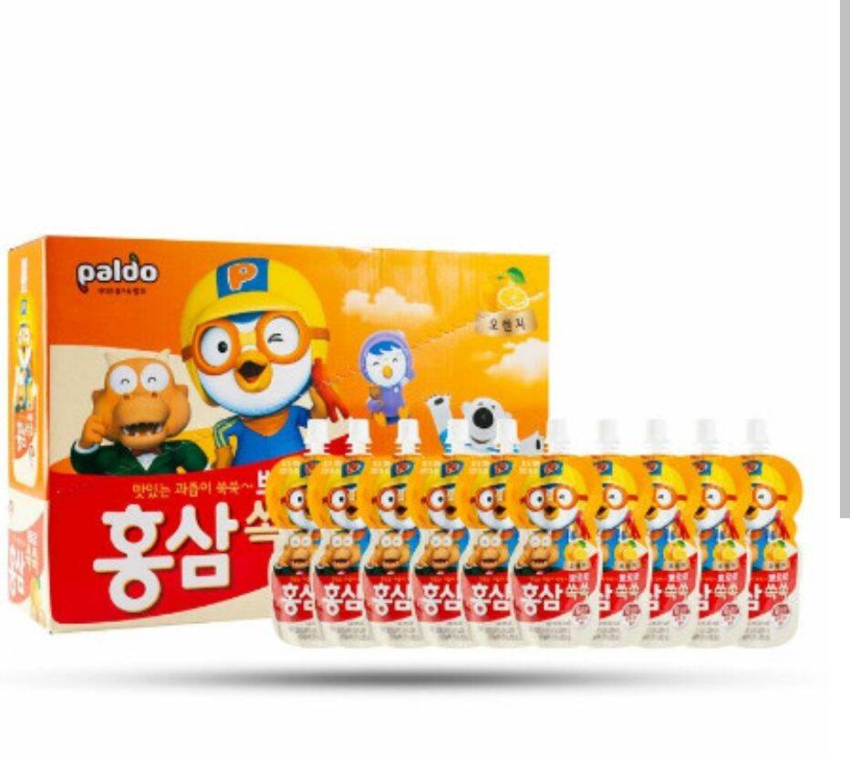 [Hộp 10 túi] Nước hồng sâm trái cây PORORO Hàn Quốc
