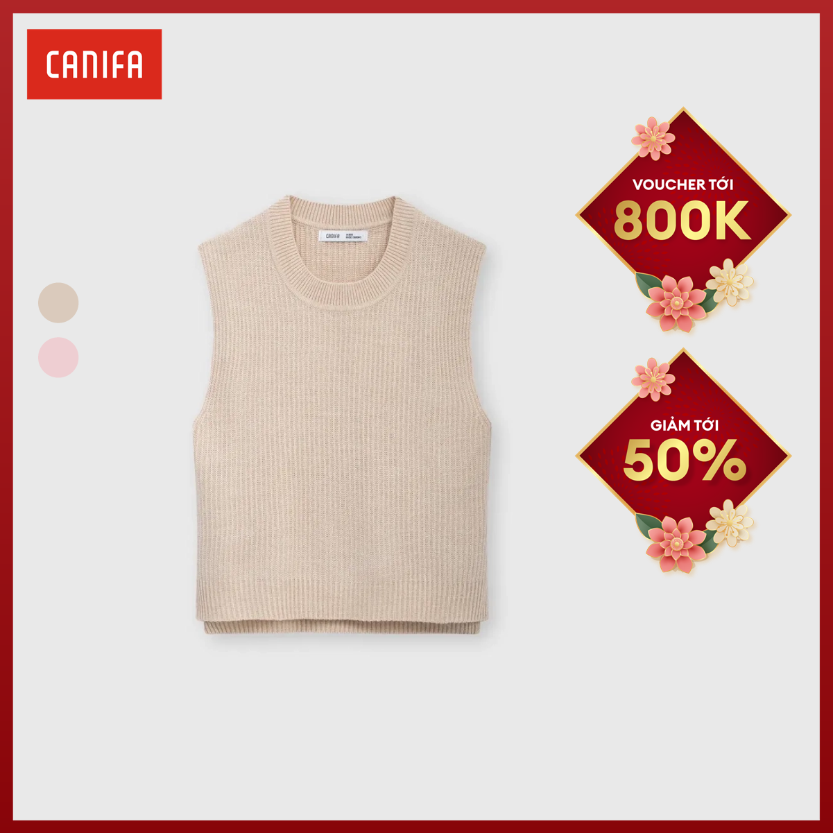 [15-17.4 VOUCHER TỚI 1 TRIỆU] Áo len gilet CANIFA bé gái xẻ gấu 1TE23W011