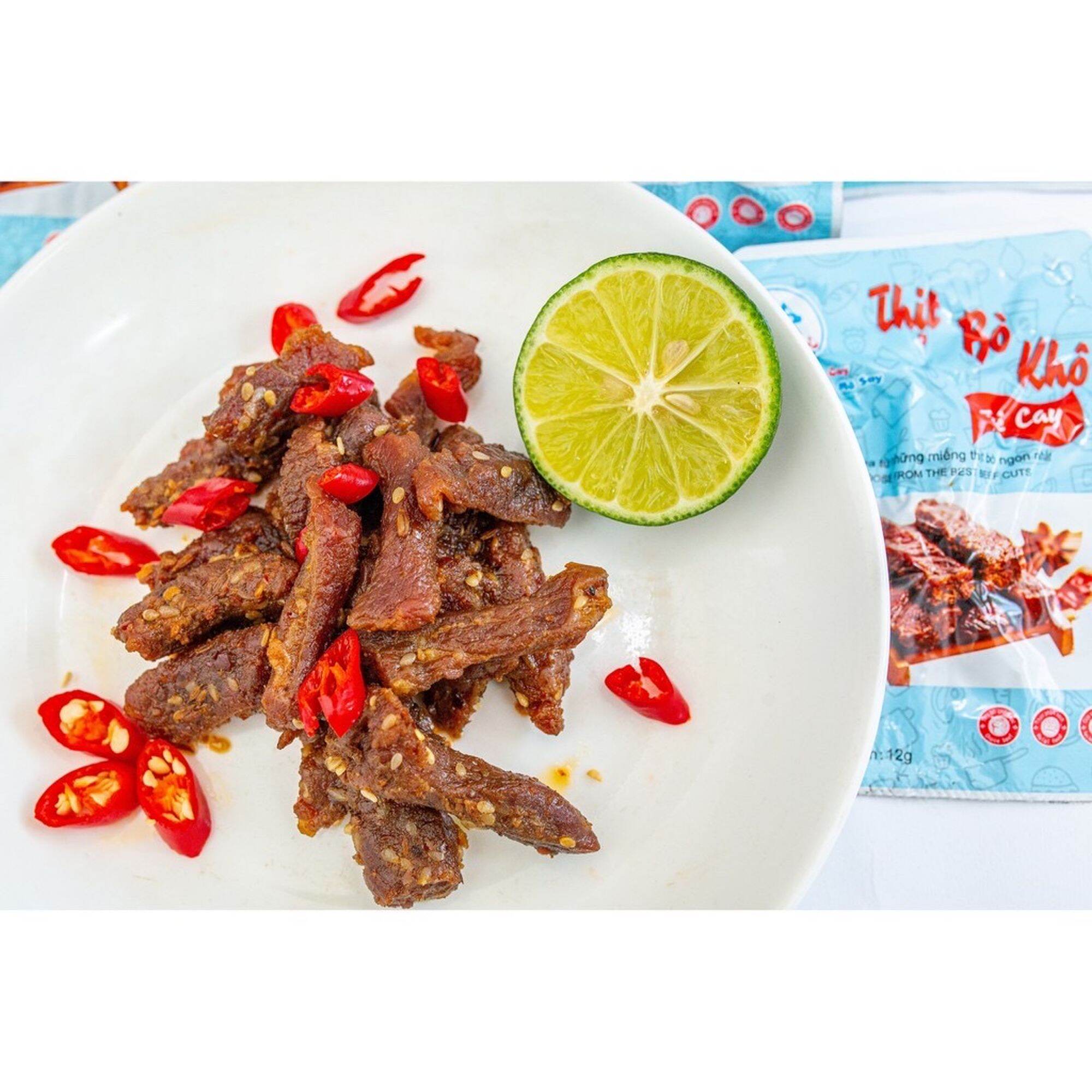 Combo 10 gói thịt bò khô tê cay 12g