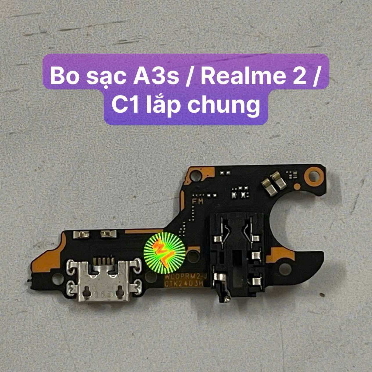 bo sạc oppo A3s bản 16G lỗ chọc khay sim phía dưới