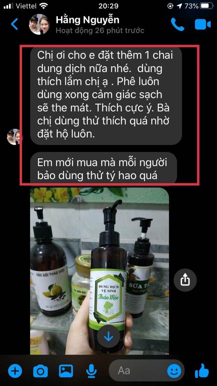 Dung dịch vệ sinh thảo mộc handmade