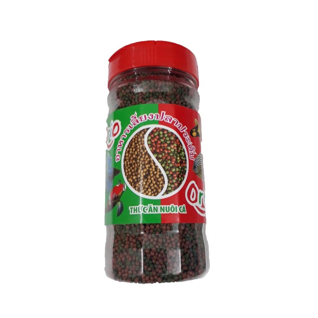Hũ thức ăn cá orio 150g - cám cá cảnh orio lên màu cho cá cảnh