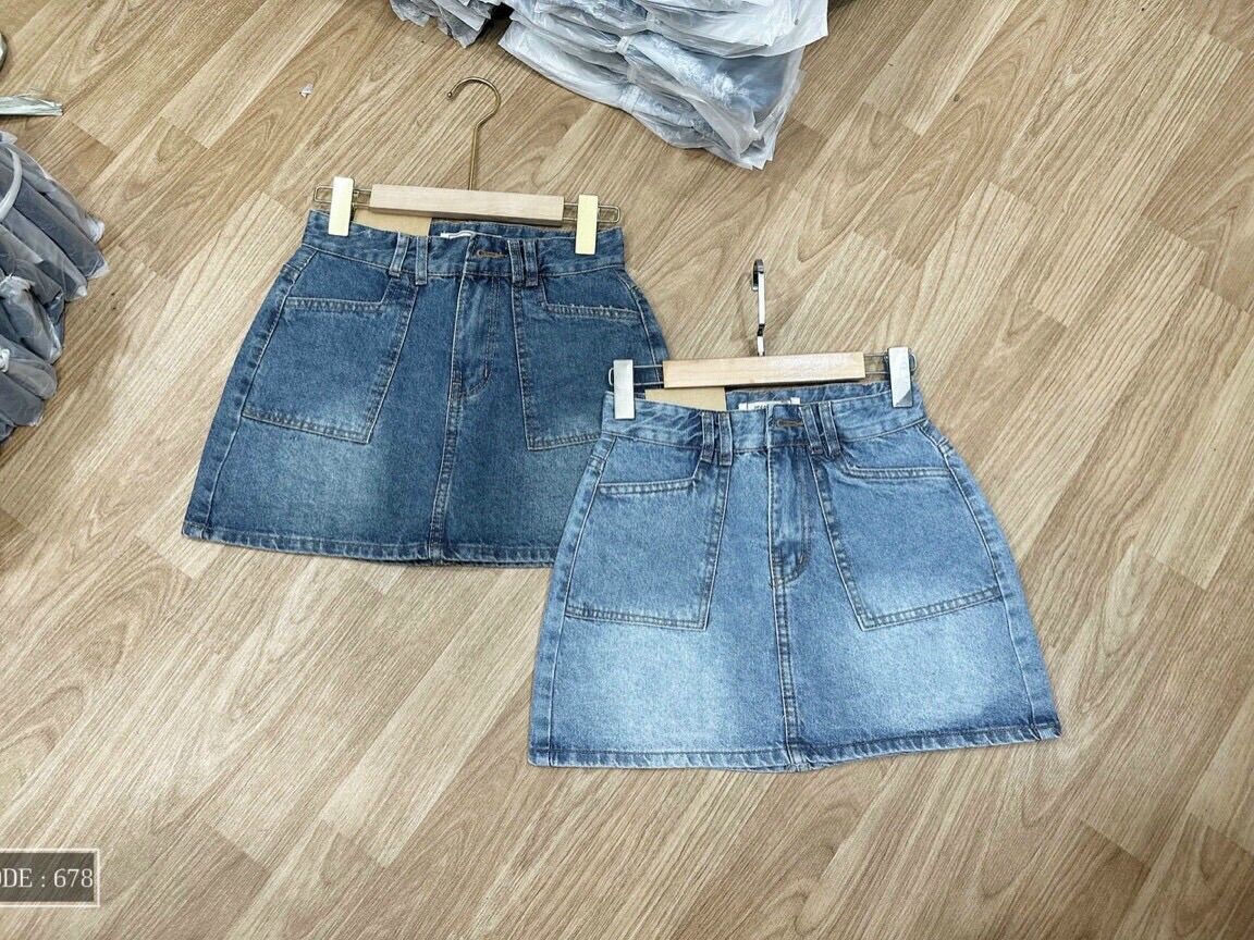 Chân váy jean cao cấp chuẩn shop