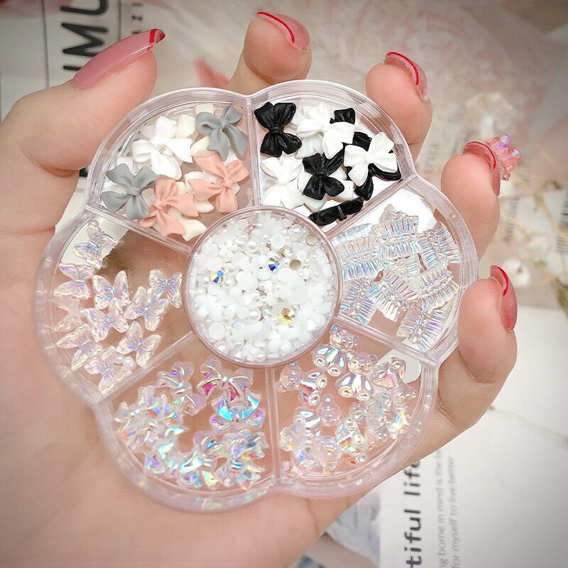 Charm nơ hộp nhiều mẫu trang trí nail