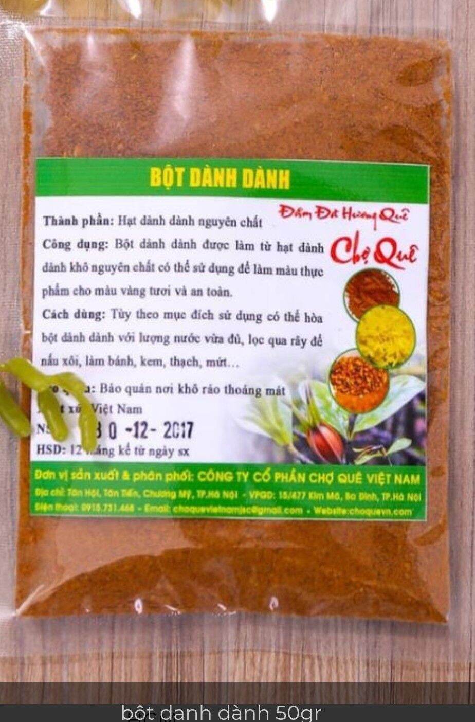 Bột dành dành 50gr tạo màu vàng cho mứt dừa, bánh trôi...