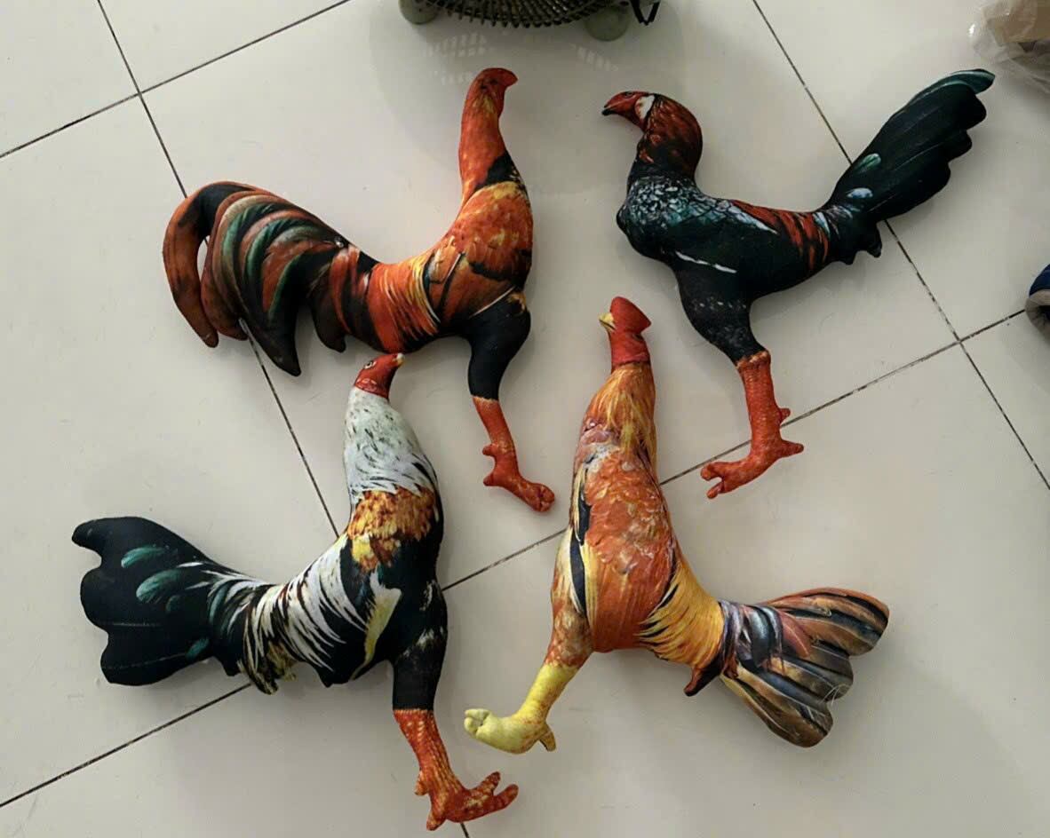 Thú Bông 3D Cao Cấp - Gà Đá - Gà Tập Lực
