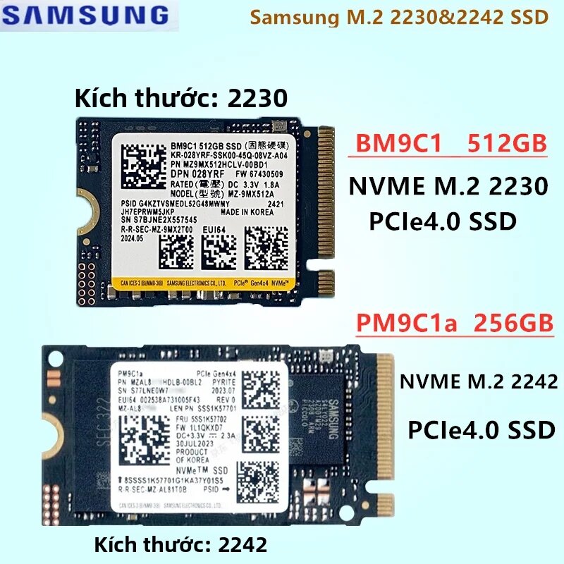 Samsung | Ổ Cứng SSD Samsung NVME M.2 2230/2242 PCIe 3.0x4 OEM PM991a 256GB PM9B1 128GB BM9C1 512GB PCIe4.0 PM9C1A 256GB Dành Cho Laptop Giá 2,460,000 Đồng*Miễn phí vận chuyển