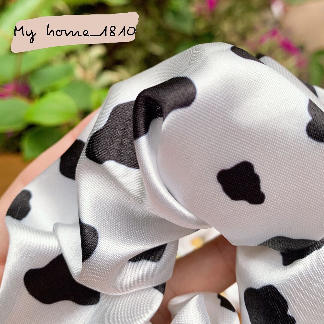 Cột tóc scrunchies bò sữa phi bóng cao cấp