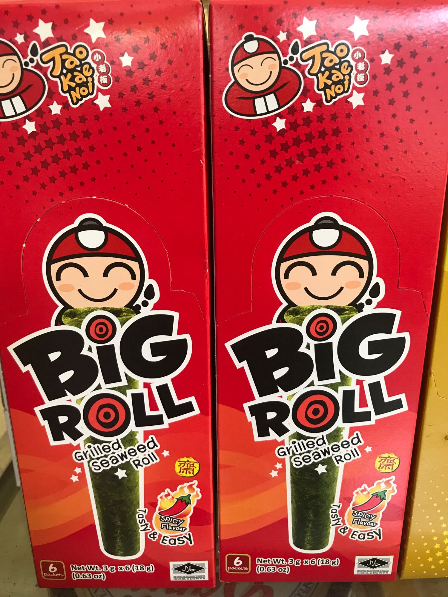 Snack rong biển Big roll vị cay 3g (hộp 6 gói)