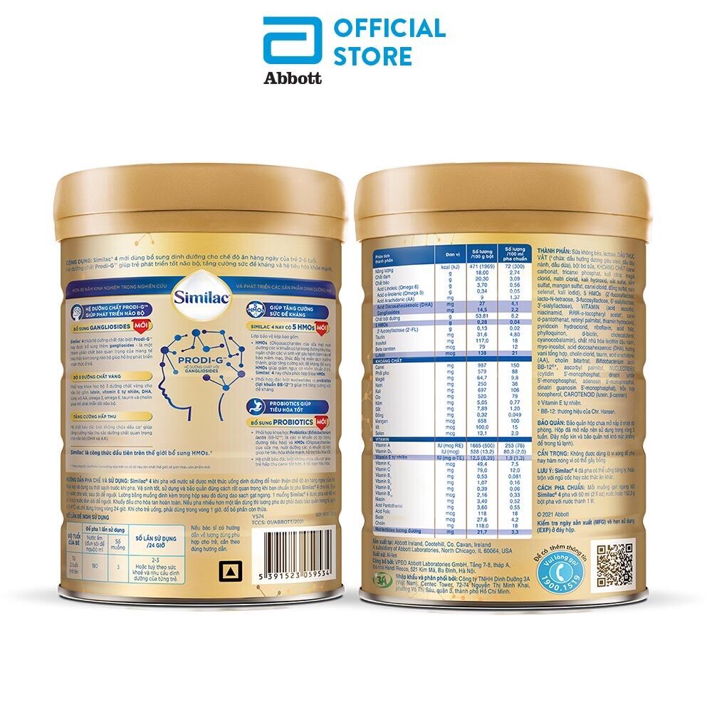 Sữa Bột Similac 4 - 900g ( Dinh Dưỡng 5G mới )