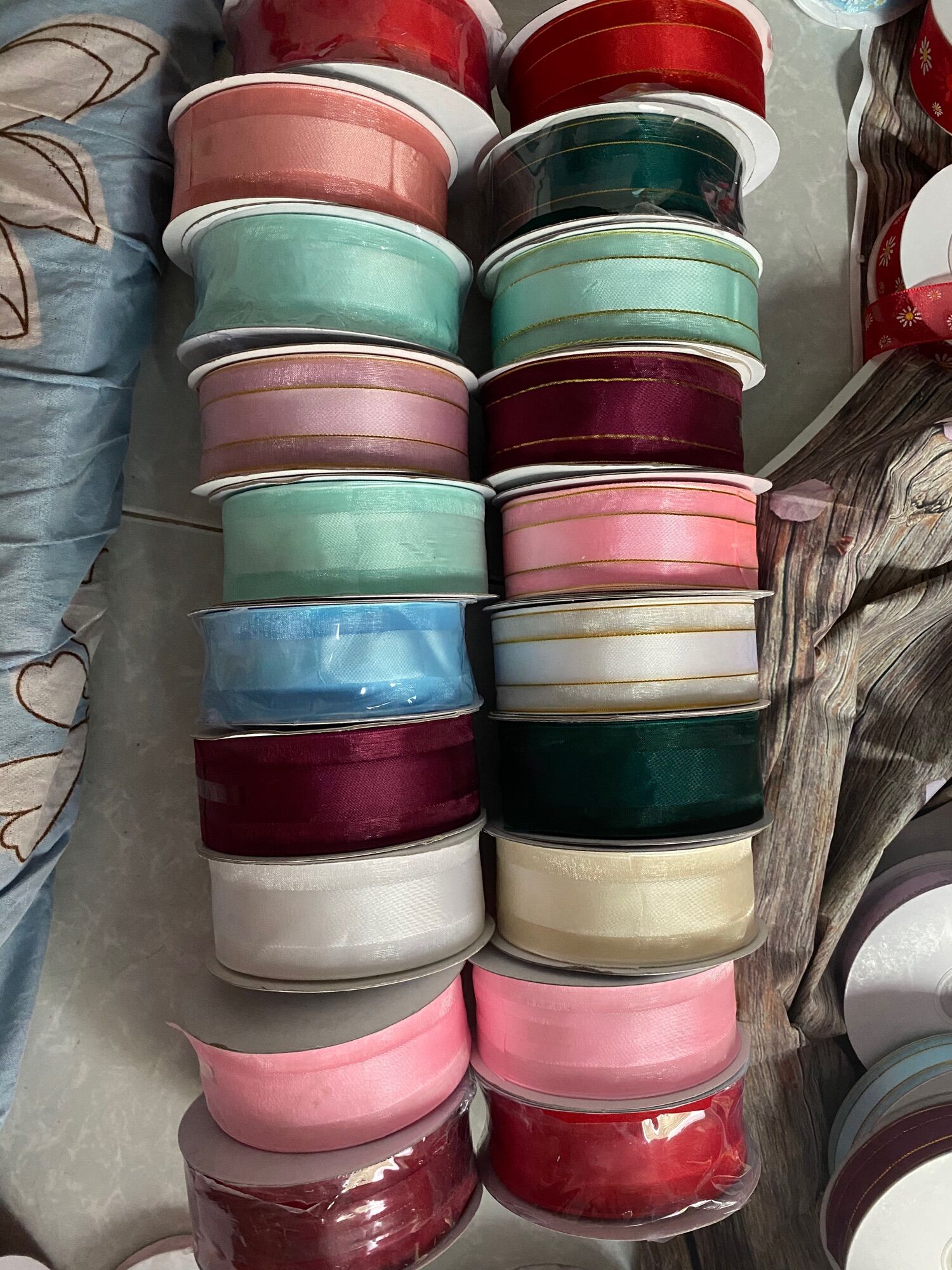 Set 5m ruy băng viền voan