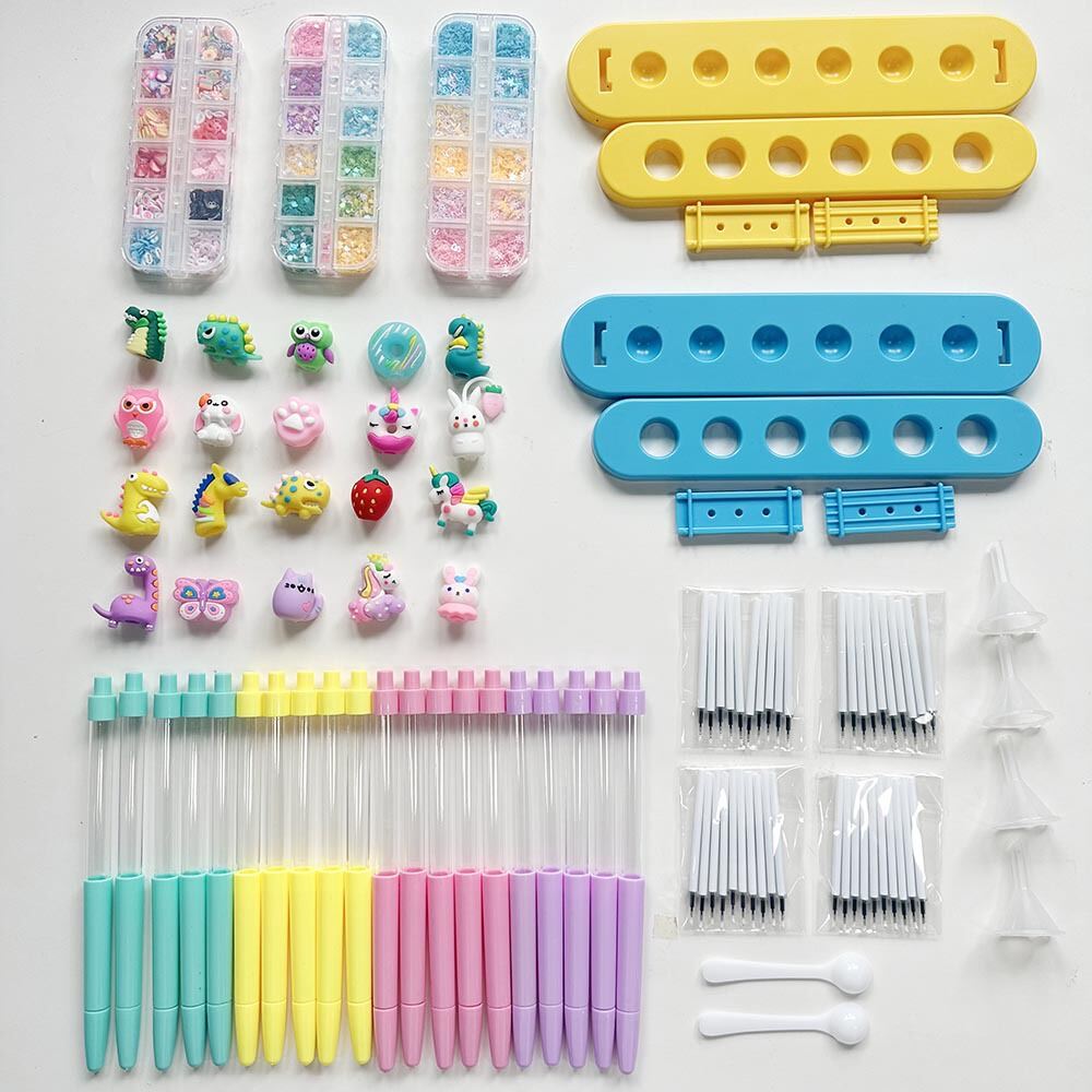Bộ Dụng Cụ Làm Bút Nhũ DIY Cho Bé Bộ Đồ Dùng Mỹ Thuật 80+ Món Làm Được 16 Cây Bút Thủ Công Độc Đáo Trang Trí Hoạt Hình Hoàn Hảo Quà Sinh Nhật Cho Bé Gái