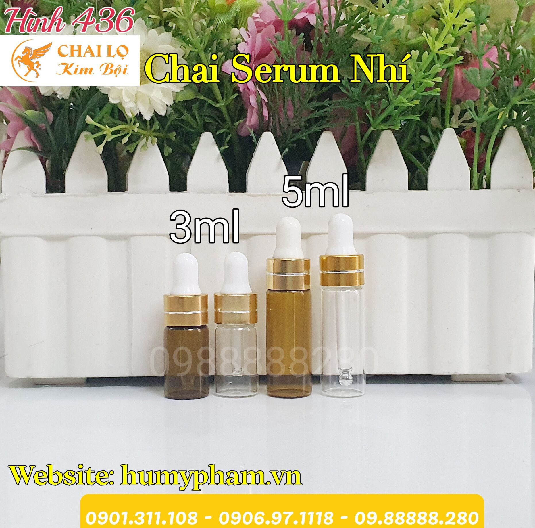 Chai chiết serum nhí 3ml - 5ml nâu & trong