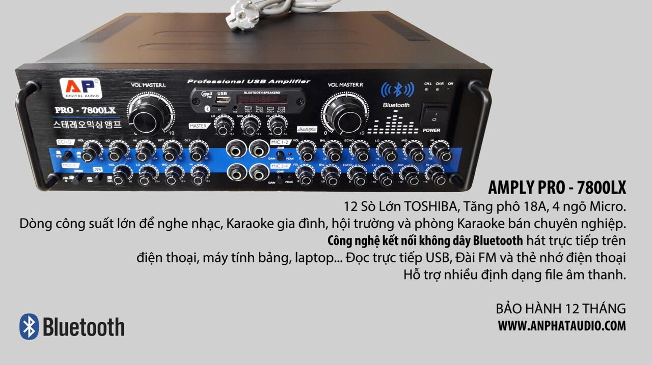AMPLY KARAOKE BLUETOOTH 5.0 HIỆU AP AUDIO DIGITAL MODEL PRO
