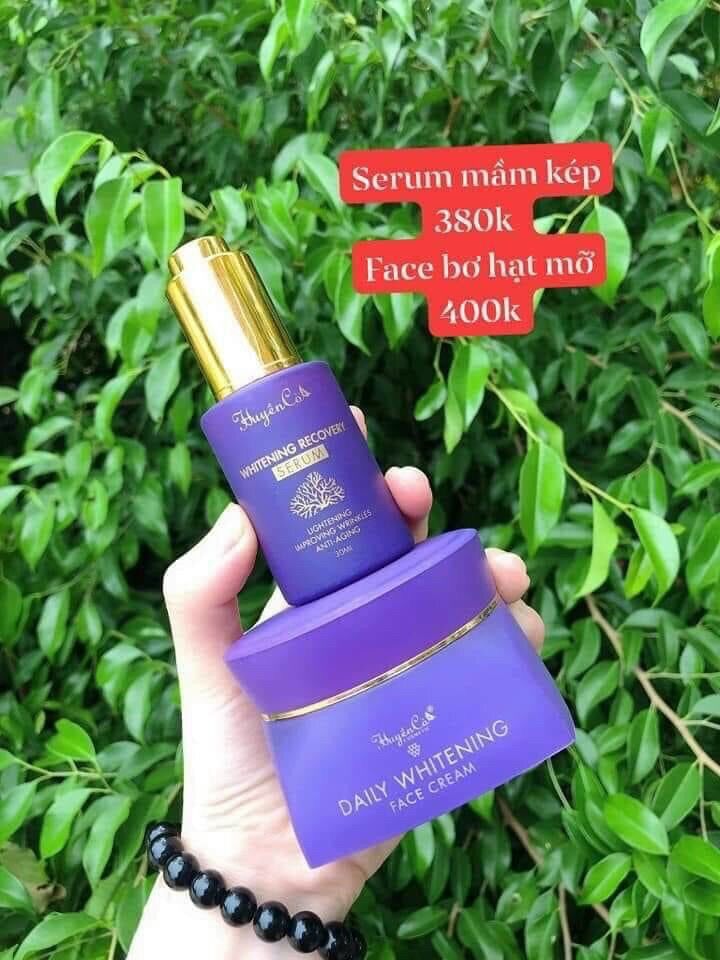 Combo kem face bơ hạt mỡ và serum mầm kép huyền cò