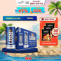 Bia Lush Cao Cấp - Bia Êm Dễ Uống - Thùng 24 Lon 330ML (ABV 4,5%)