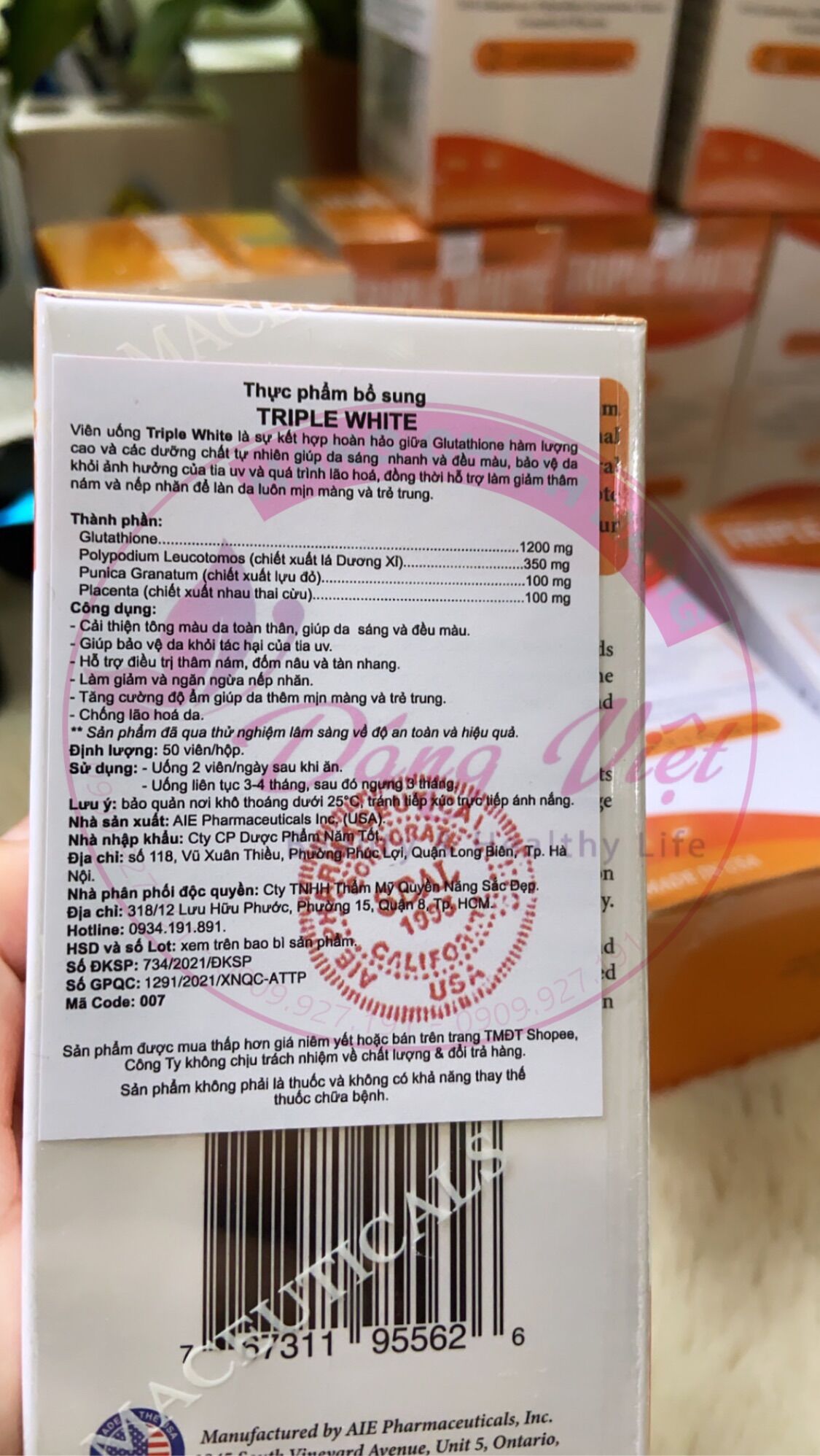 Viên Uống Triple White Dưỡng Trắng Da ( Mẫu Mới)