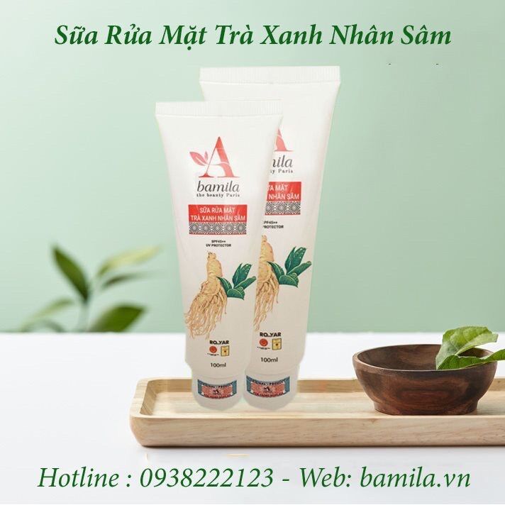 Sữa rửa mặt trà xanh nhân sâm Bamila 100ml