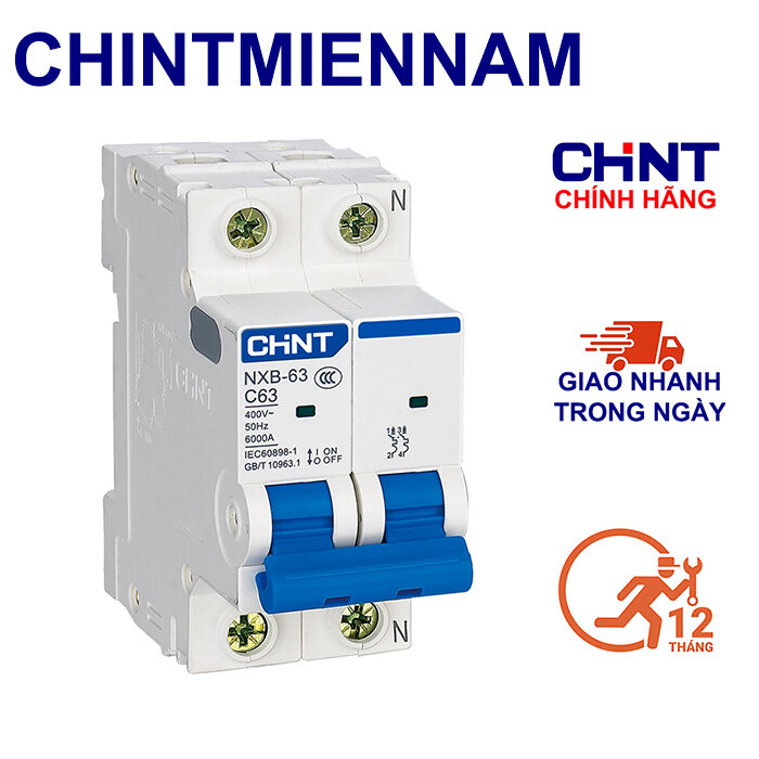 Cầu Dao Aptomat An Toàn MCB NXB-63 2P 6A-63A 2 Pha 6Ka Hãng CHINT