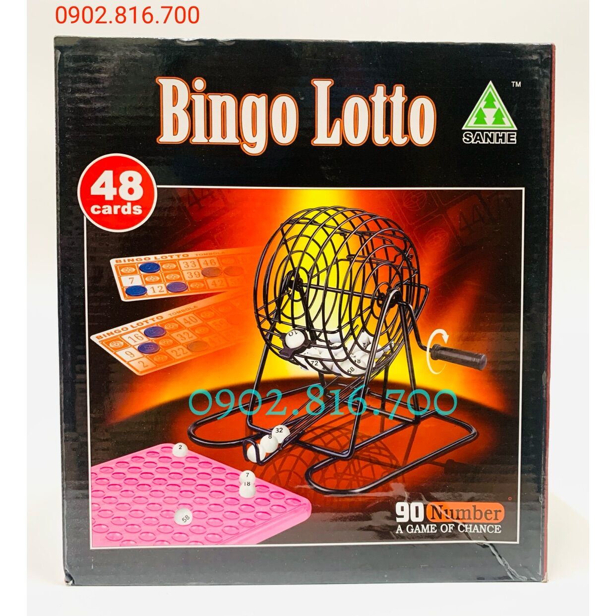 [HCM]Đồ chơi LOTO BINGO Lồng sắt 48 tờ 90 số