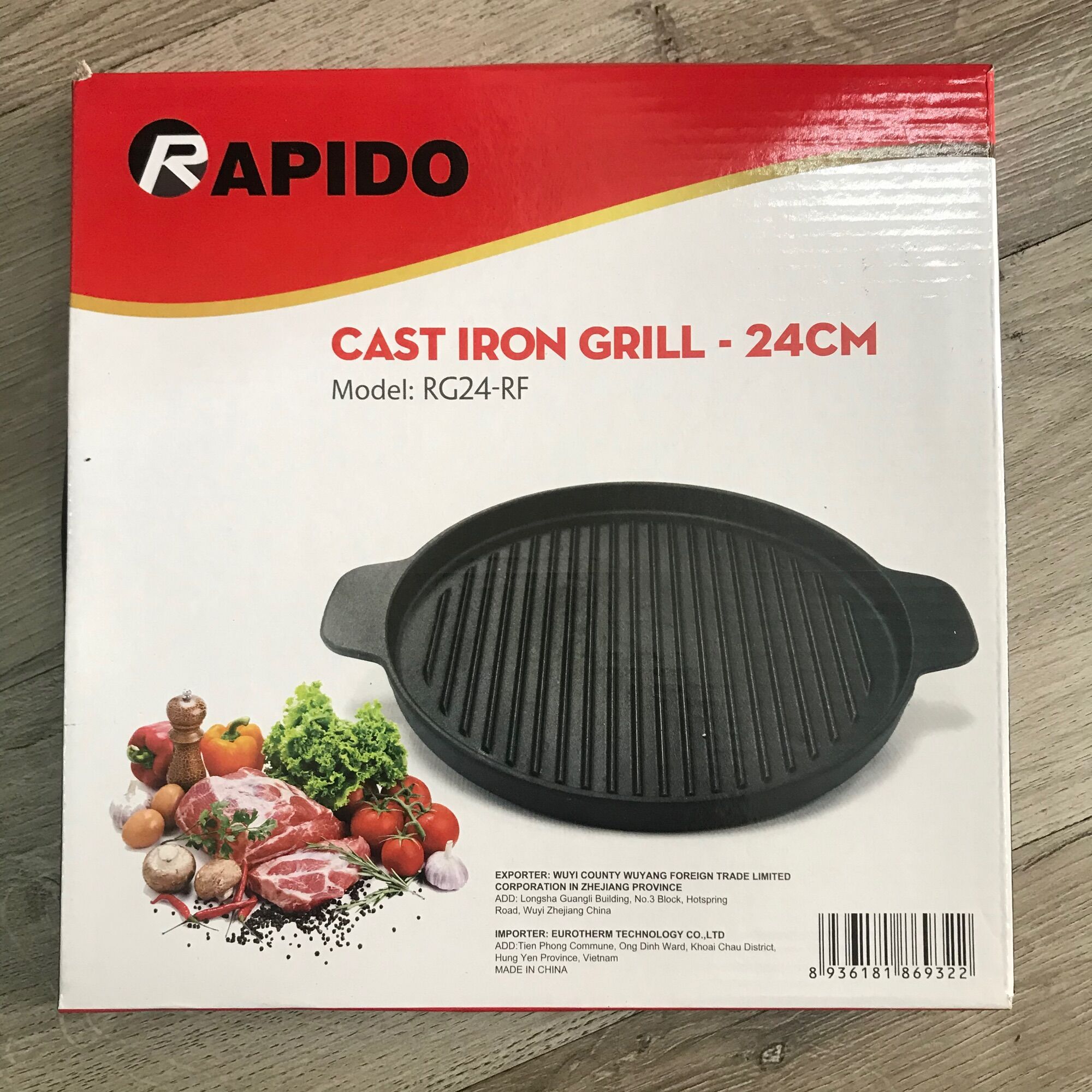 Chảo gang nướng 24cm Rapido Cast Iron Grill dùng bếp từ