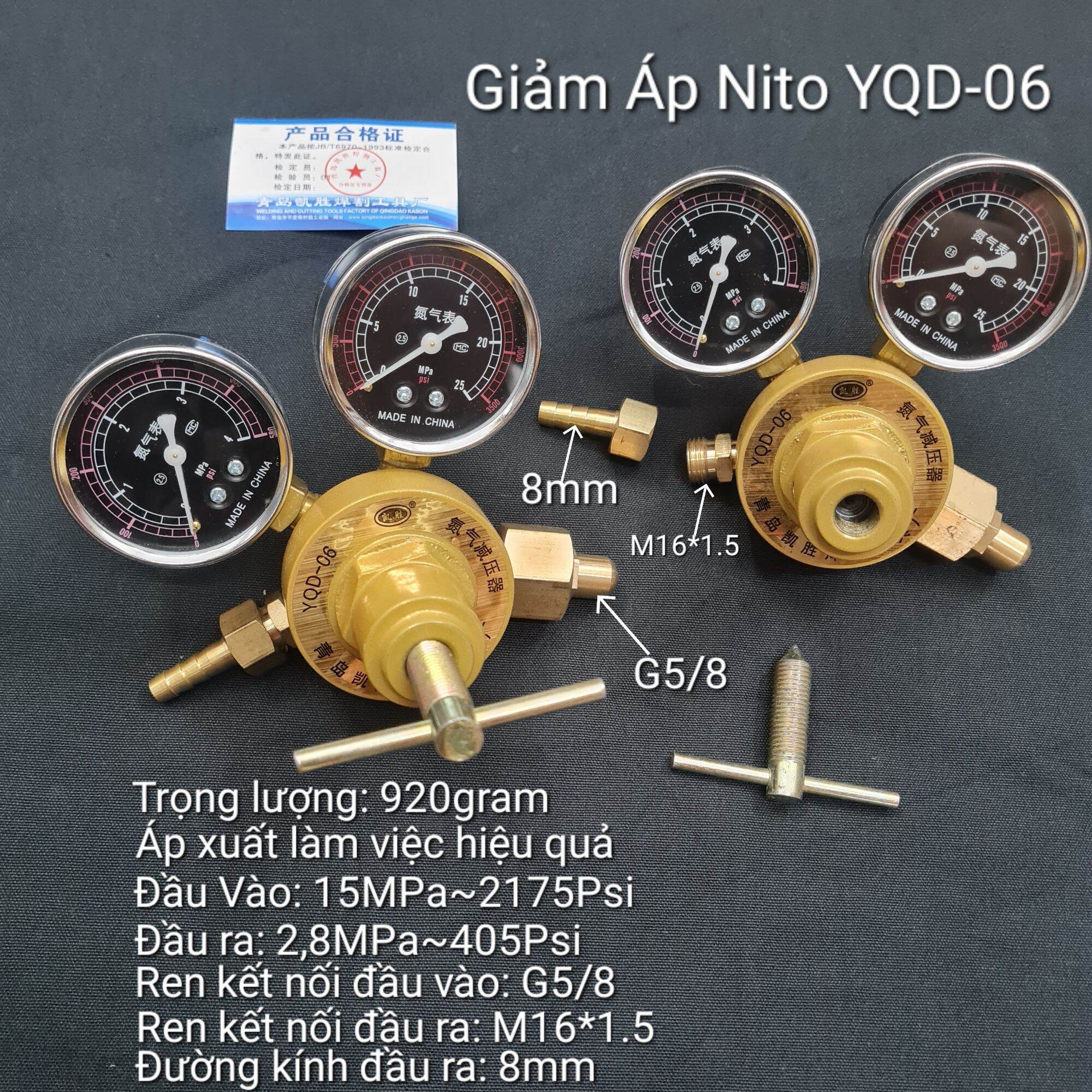 Đồng hồ khí Nito_Van điều áp bình khí Nito_Giảm áp Nito chuyên dụng thử kín đường ống